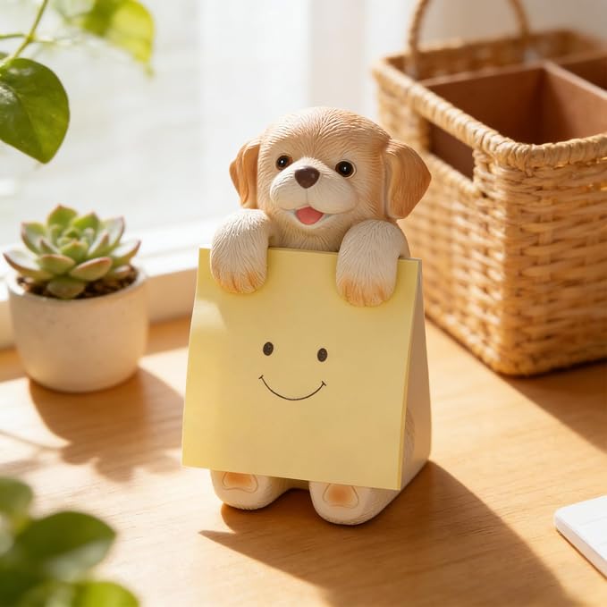 Dog Pop-Up Sticky Note Dispenser for 3x3 in Notes, Labrador | Includes 100 sheets, handmade resin desk decor for office, home or classroom; gift for teachers, coworkers and dog lovers