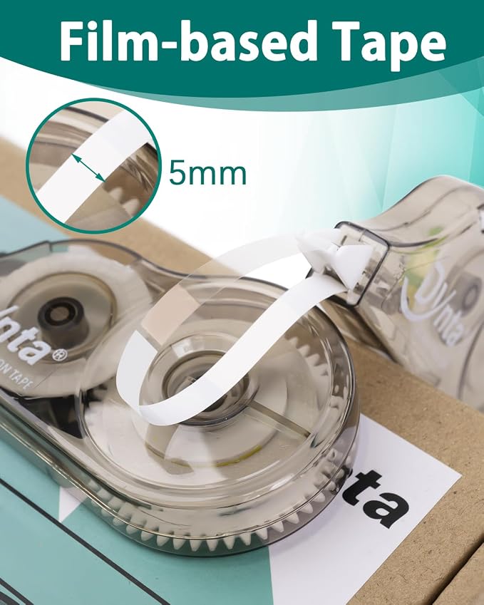 Dynta Correction Tape 28 Pack, White Mistake Out, Transparent Dispenser