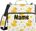Custom Cute Yellow Ducks 3 Ring Binder Bag 1.5 inch Personalized Name Binder Organizer 500 Sheet Documents Storage for School Office