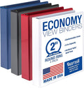 Samsill 2 Inch 3 Ring Binders, Economy Round Ring, Clear View Cover, 425 Sheet Capacity - for School, Home, Office - Assorted, 4 Pack