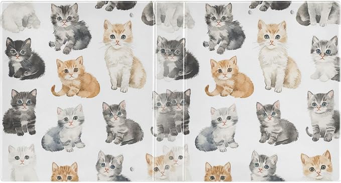 Cats White Cute Decorative 3 Ring Binder 1.5 Inch Large View Binders with Pockets Holds 200 Sheets File Organizer for Office College School, 2 Pack