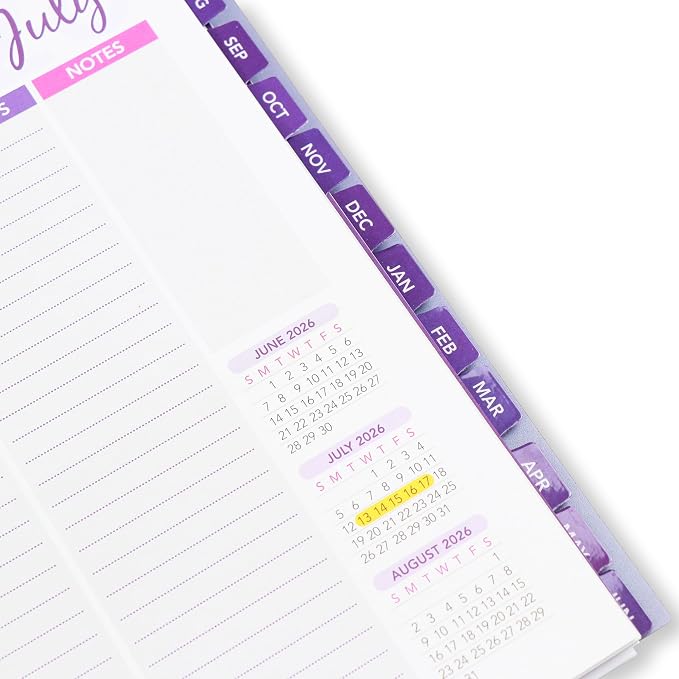 RE-FOCUS THE CREATIVE OFFICE, 2026-2027 Academic Calendar, Monthly and Weekly Views with Time Slots, To-Do List (Purple)