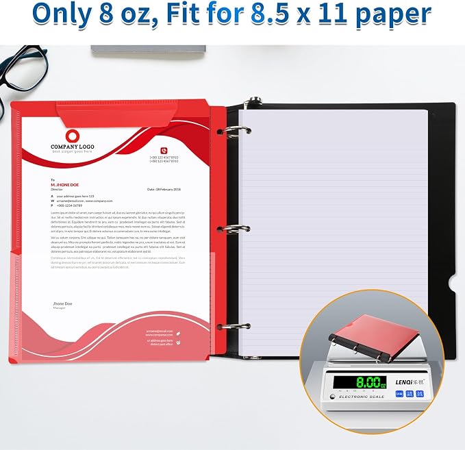 360° Pivotable 3 Ring Binder, Upgraded Foldable Binders 1 inch 2 Pack, Thin Small Three Ring Binder Fits 8.5" x 11", for Home, School and Office Binders Supplies - Red
