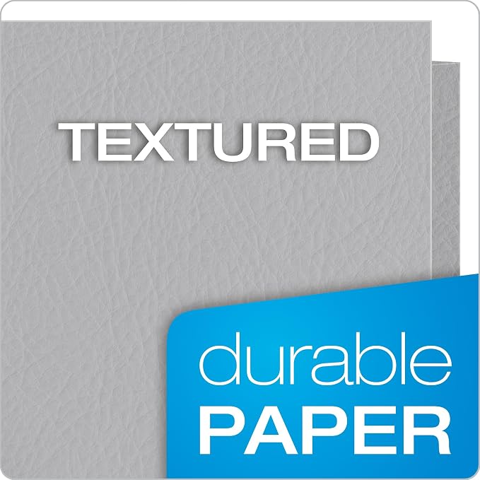Oxford Twin-Pocket Folders, Textured Paper, Letter Size, Gray, Holds 100 Sheets, Box of 25 (57505EE)