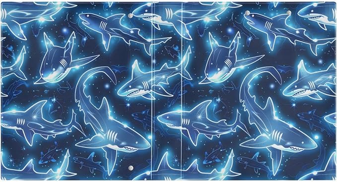 3 Ring Binder, Sharks Neon Big Graffiti File Folder Holds 200 Sheets File Storage for Women Men School Office Supplie