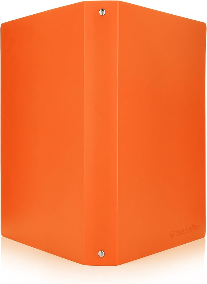 Premium Economy 3 Ring Binder, 1 Inch Pull-Open Round Rings, Holds 175 Sheets, Flexible, Lightweight, 4-Pack, Side Opening, Orange