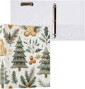 3 Ring Binder Gingerbread Plant Green Christmas Tree Cookie 1.5 inch Binders Three Ring Binders with Clipboard Fit 8.5'' x 11'' Paper 3 Interior PVC Clear Pockets for Office Supplies