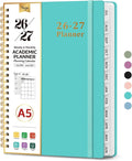 Taja Planner 2026-2027, 6.3" x 8.5" Calendar Planner, Jul 2026-Jun 2027 | A5 Hardcover Weekly & Monthly Academic Year Planner, Large Planning Agenda With Tabs, School & Office Supplies, Aquamarine