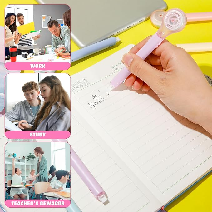 Gersoniel 10 Pack Correction Tape Pen for School Office,Dessert Colors