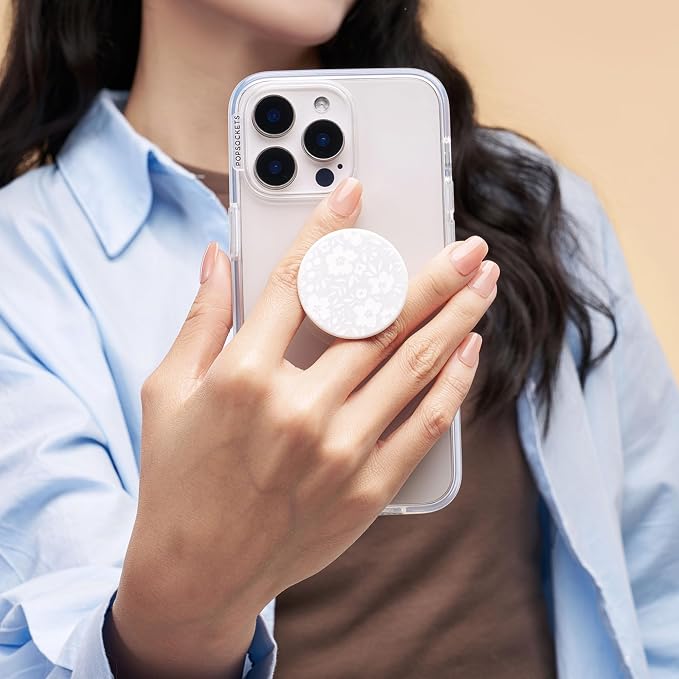 PopSockets Adhesive Phone Grip, Holder- Blanc Fresh | Secure Comfortable Hold, Anti-Drop, Kickstand, Flower, Floral, Kindle, Paperwhite, Magnetic