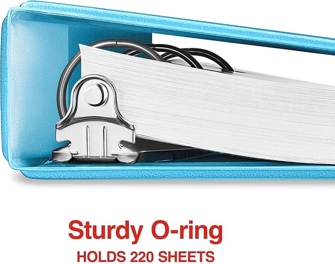 Staples Mini View Binder, 1-Inch 3-Ring, Compact Size, Holds Up to 175 Sheets, Teal, for Notes, School & Projects
