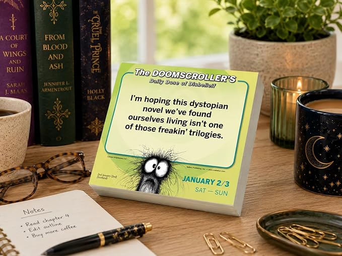 The Doomscroller's 2027 Daily Desk Calendar: Boxed Page-a-Day Calendar for Home and Office Organization with Full-Color Tear-Off Pages & Cardboard Easel