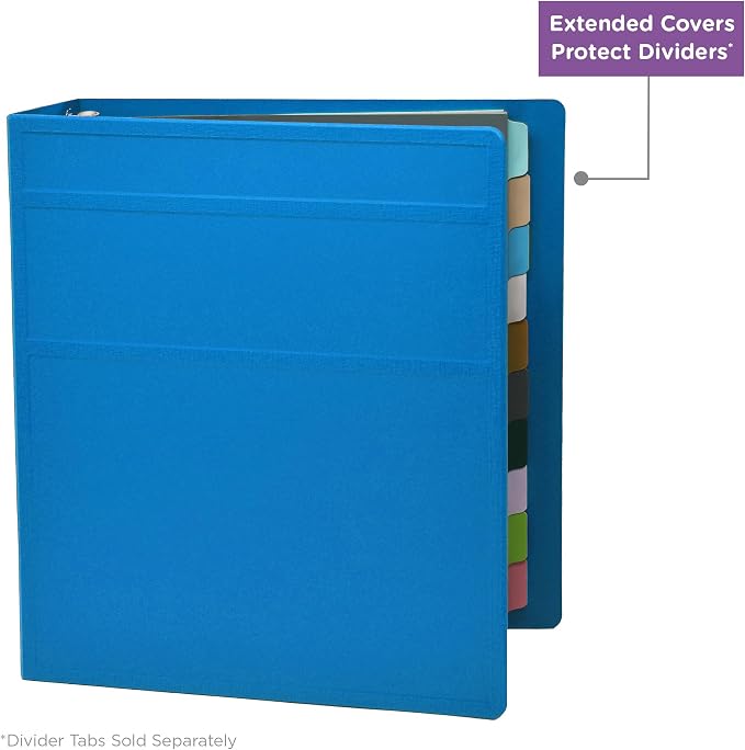 Carstens 3-Inch Heavy Duty 3-Ring Binder - Side Opening, Pool Blue, Durable Plastic, Precision No-Gap Rings, Waterproof Cover, No Pockets, Holds 400 US Letter Sheets, BPA-Free, Made in USA (1700-3R)