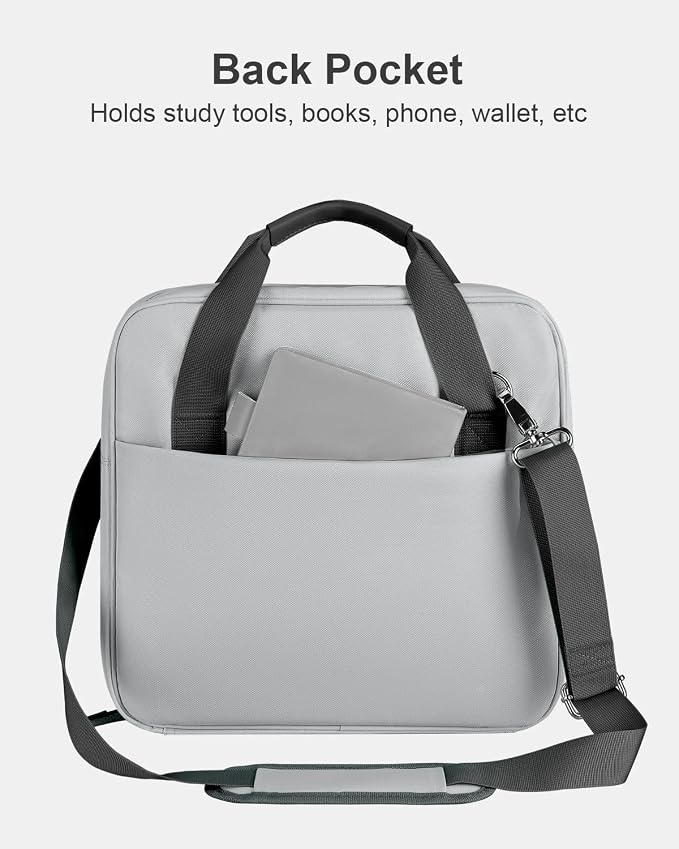 3 Inch Zipper Binder 3 Ring with Shoulder Strap & Multi-Pocket | Binder with Zipper Holds Up to 700 Sheets for Office School, Compatible with 13” MacBook Laptop ipad, Grey