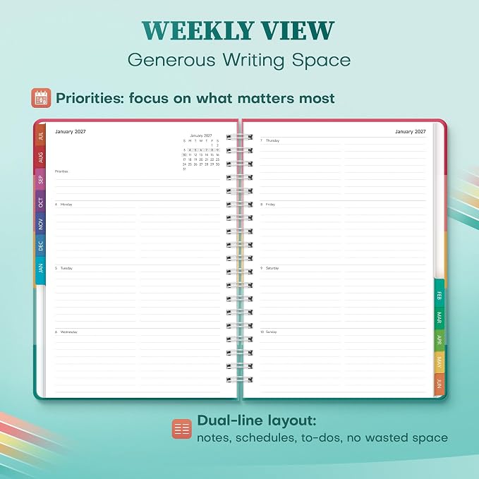 Planner 2026-2027 Weekly & Monthly Academic Planner, 7.4" x 10.2"