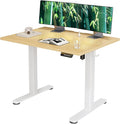 Claiks Electric Height Adjustable Standing Desk, 40x24 Inch, Bamboo | Smooth Height Adjustment, 3 Memory Presets, Cable Management Hub&Hook, Stable Steel Frame, 176lbs Capacity, Easy Assembly