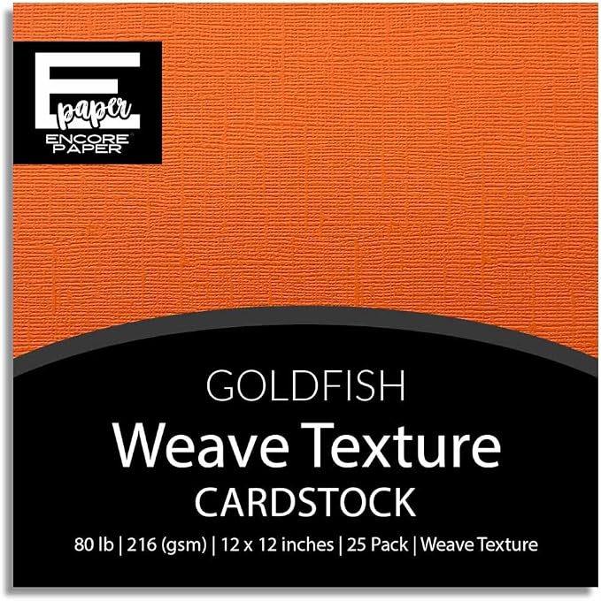 Goldfish—12x12 Textured Cardstock | 80lb Textured Orange Scrapbook Paper | Premium Cardstock for Cricut Cutting | 25 Sheets