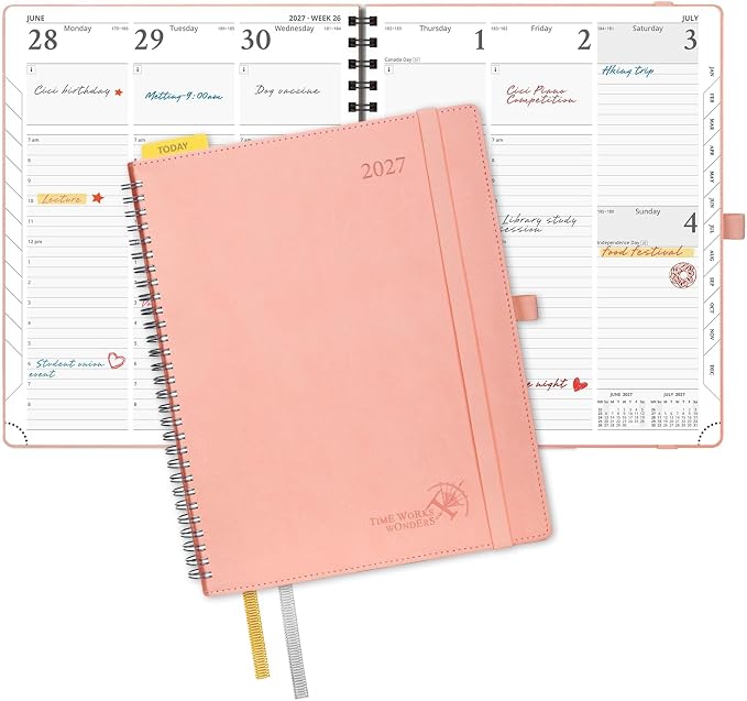 POPRUN 2027 Planner, 8.5'' x 10.5'', Weekly and Monthly Daily Calendar Book