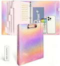 3-Ring Binder 1-inch with Clipboard, Holographic Pink Glitter Design, Including 5 Divider Pages, File Bag and Spine Label - Perfect for Schools, Offices and Organizations