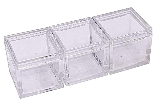 25pcs Acrylic Box Trays for 1" 25.4mm Element Cubes Clear Case Periodic Table Bracket for Elements Collections Science Education Displays