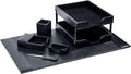 DACASSO Bonded Leather Desk Set - Luxury Leather Desk Pad & Desk Organization Essentials - Office Organization & Executive Desk Decor - (Black, 8 Piece)