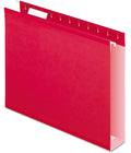 Pendaflex Extra Capacity Reinforced Hanging Folders, 2" Letter Size, 1/5 Cut, Red, 25/BX (04152x2 RED)