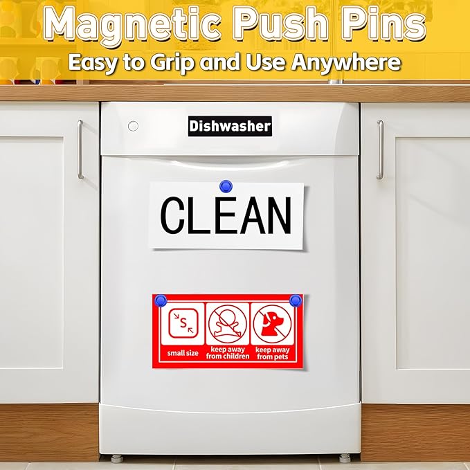 VNDUEEY 16 Pack Blue Fridge Magnets, Refrigerator Magnet Whiteboard Magnets, Push Pin Magnet for Home, Office, Classroom, Locker, Dry Erase Board