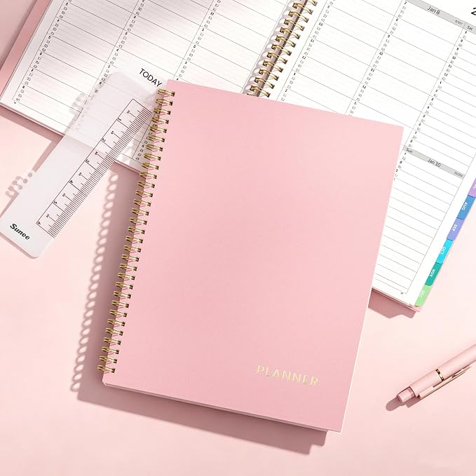 SUNEE 2027 Appointment Book, Quarter-Hourly, Weekly Monthly Planner, 8.5"x11",Pink