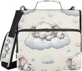 3 Ring Zipper Binder with Shoulder Strap Elephants Animal Forest 2 Inch Zippered Binder Bag 500 Sheet Capacity Multi Pockets for School Supplies