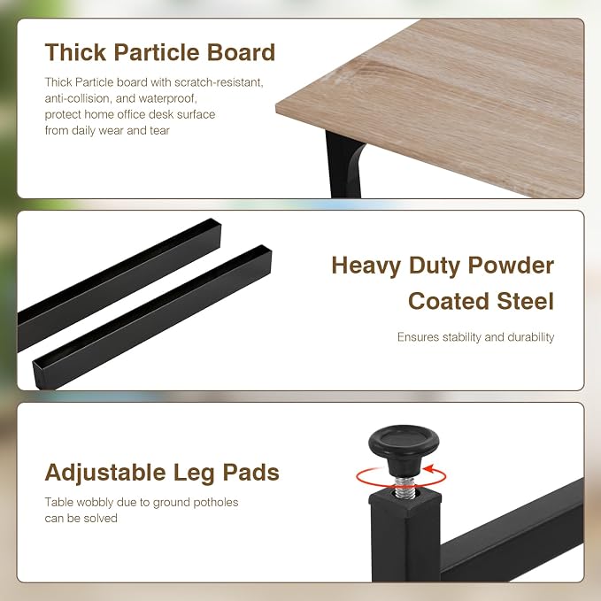 FDW 39 inches Computer Desk, Modern Simple Style Desk for Home Office, Study Student Writing Desk,Nature