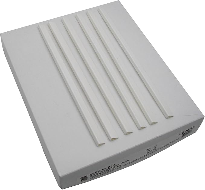 C-Line Slide 'N Grip Binding Bars for Report Covers, 11 x 1/4 Inches, 40-Sheet Capacity, 100 per Box, White (34447)