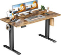Sweetcrispy Electric Standing Desk, Computer Desk, 55x24 Inch | Adjustable Height, Splice Wood Board, 3 Memory Preset, Sit Stand Work Table for Home Office, Rustic