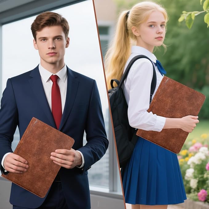 Calfinder Personalized Padfolios Portfolio Binder,3 Ring Leather Binder with Zipper,Professional Padfolios for Women&Men, Portfolio Organizer for Business,Work,School