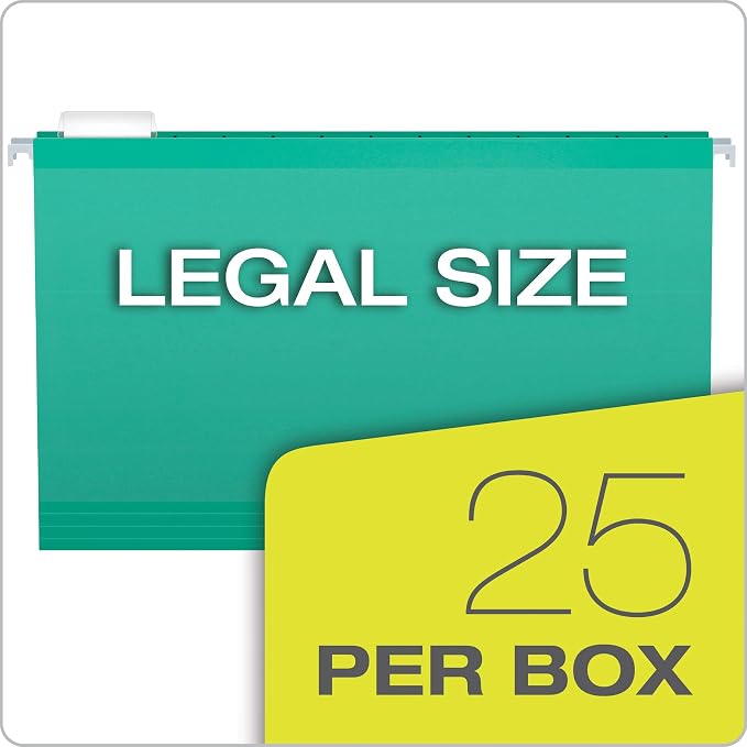 Pendaflex Hanging File Folders, Legal Size, Aqua (PFX415315AQU) (Pack of 2)