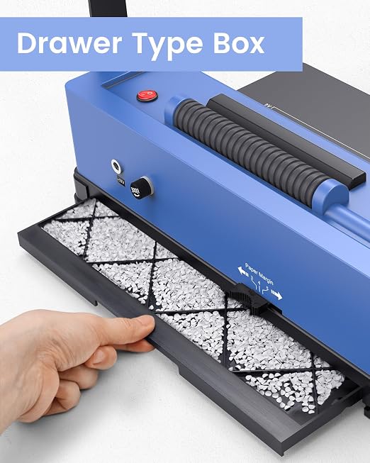 Spiral Binding Machine, 4:1 Pitch, 12 Sheets Punch Capacity, Electric Coil Insert, Book Binder Machine for A4/A5/Letter Size Paper, Comes with 100 pcs 5/16'' Coils & Pliers