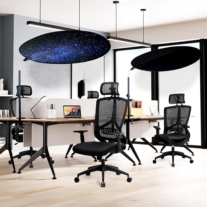 Office Cubicle Desk Shade Anti-Glare Cover Light Sensitive Professionals Cubicle Light Blocker for Workspaces Desk Canopy 36" Circular Shading Light Shade with Clamp