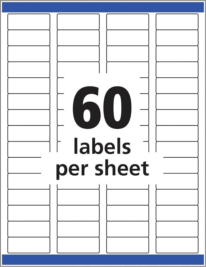 Avery Printable Return Address Labels with Sure Feed, 2/3" x 1-3/4", Glossy Clear, 600 Blank Mailing Labels (06520)