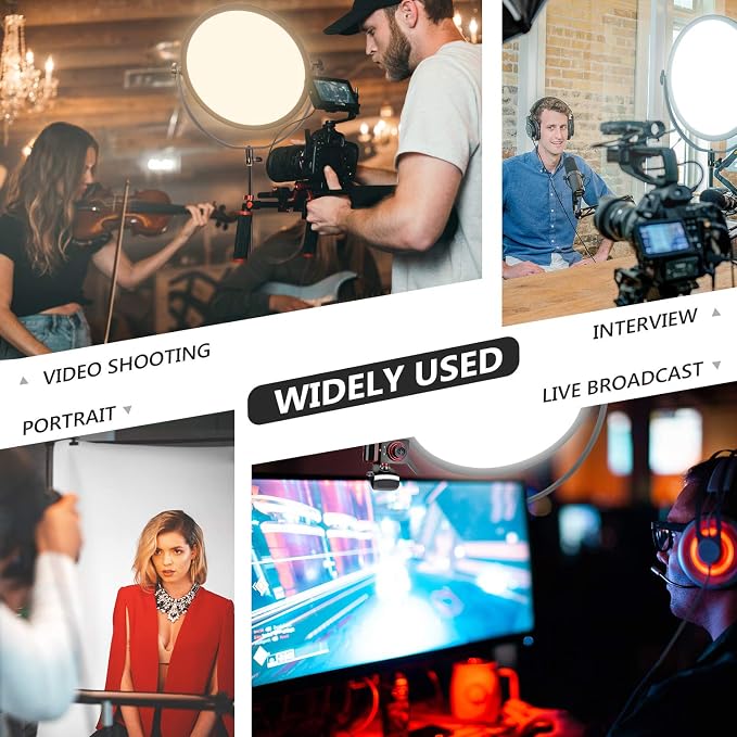 NEEWER LED Bi Color Studio Round Lighting, Ultra Thin Edge Flapjack Light | 18''/45.5cm, 70W, Dimmable Portrait Light, with AC Adapter, 2.4G Wireless Remote, Battery/Light Stand Not Included