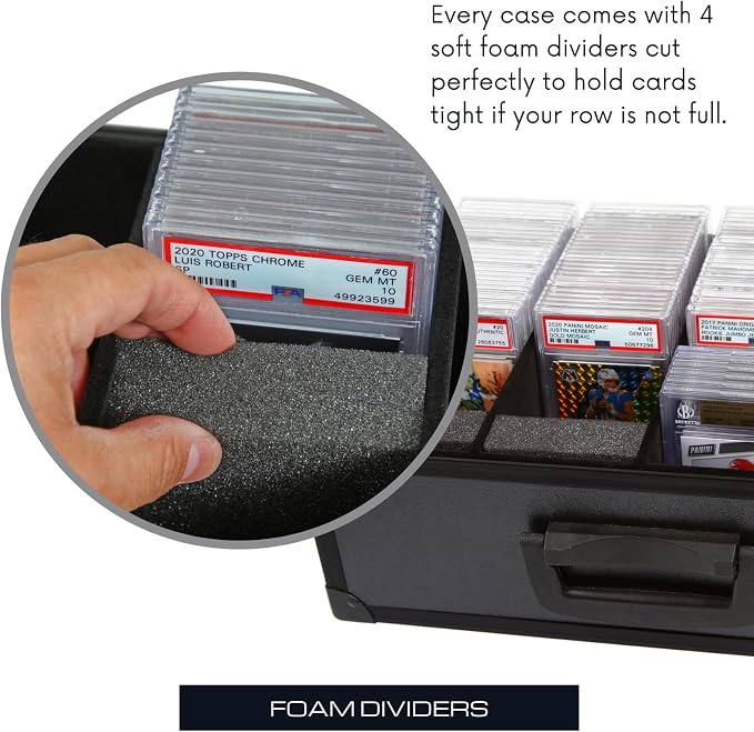 All In One Trading Card Storage Box - Graded Cards Toploader and One Touch Card Holder Sports Cards Case with Removable Lid - Fits Graded Slabs, Toploaders and Magnetic Cases