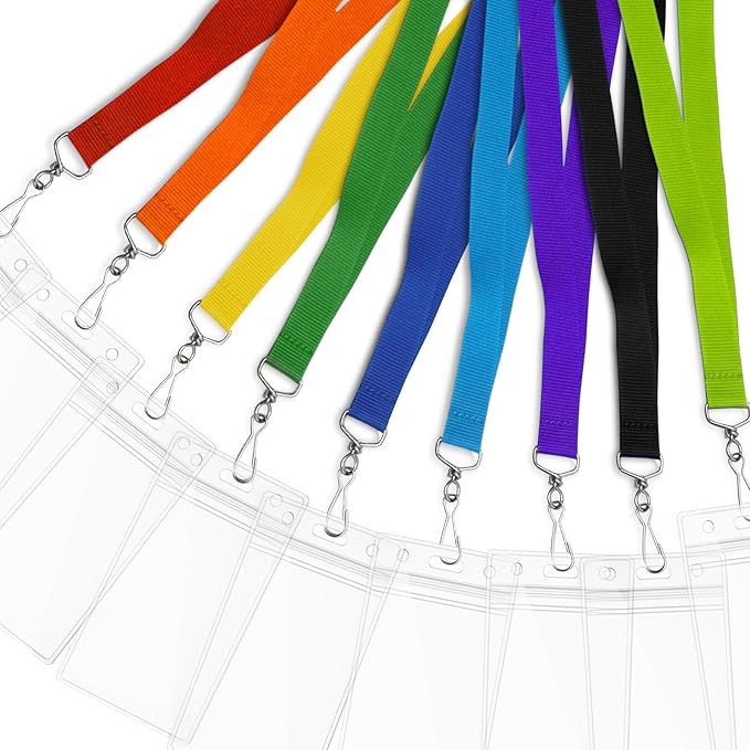 24-Pack Purple Breakaway Lanyards with Waterproof Badge Holders, Polyester Neck Straps for ID Cards, Events, Office, and Schools