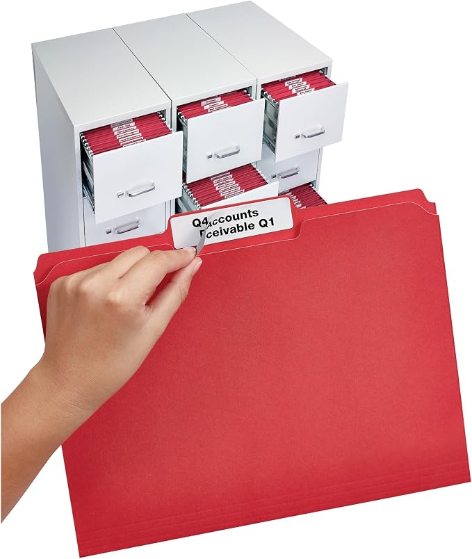Avery TrueBlock Extra Large File Labels, 15/16" x 3-7/16", White, 5 Packs, 2,250 Printable Labels Total (5027)