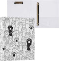 3 Ring Binder 1.5 Inch Dog Cat Paws Clipboards Binders with Interior Pockets Round Ring Binder for Office Supplies and School