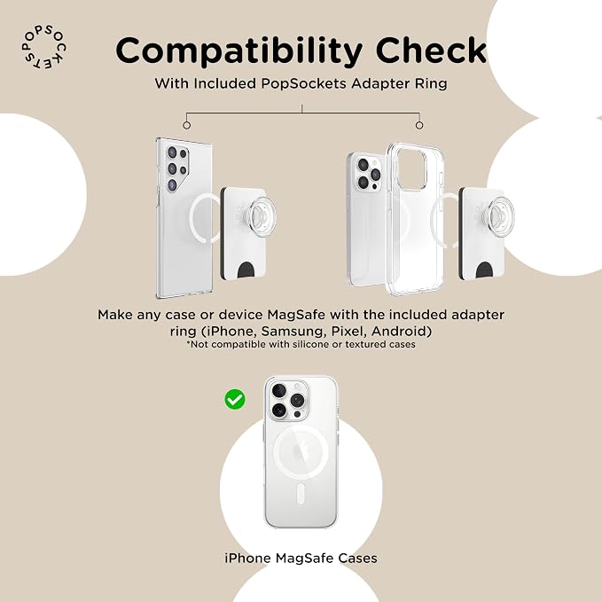 PopSockets Softgoods Phone Wallet and Adapter Ring for MagSafe, Phone Card Holder, Wireless Charging Compatible, Wallet Compatible with MagSafe® - Cognac