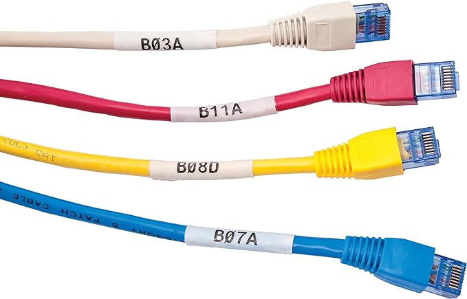 Brady Authentic (M21-1250-427) Self-Laminating Wire Wrap for Control and Electrical Panels, Datacom Cable, Black on White- For M210, M210-LAB, M211, BMP21-PLUS and BMP21-LAB Printers, 1.25" W 14' L