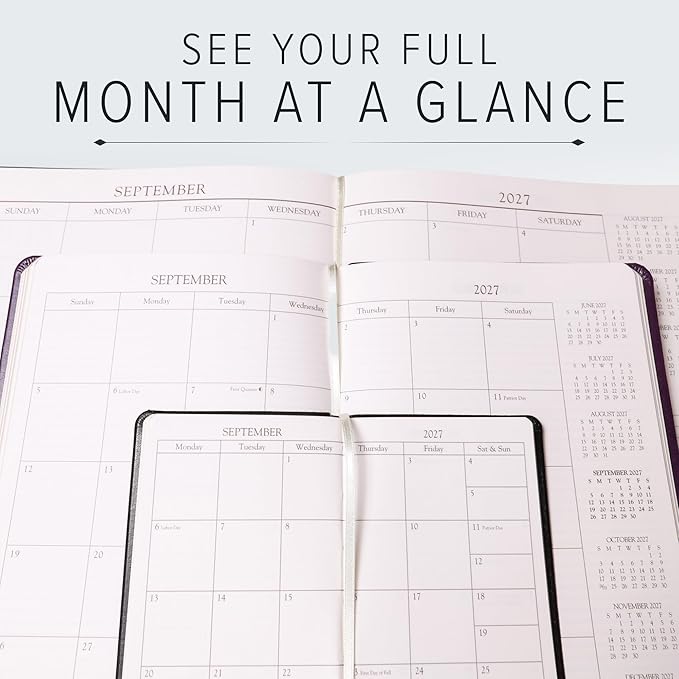 Gallery Leather Large Monthly Planner 2026-2027 Acadia Malibu