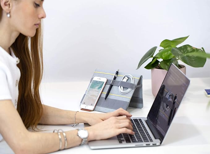 FOLD Portable TECH Organizer attachable to your Devices | Desk Sleeve | Gadget case | Working from Home Essentials | Laptop accessories | Backpack Insert | Portfolio |