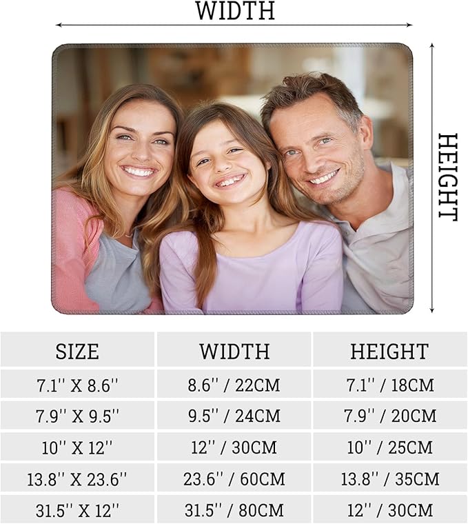 Custom Mouse Pad - Personalized with Your Photo Text Logo - Non-Slip Waterproof Gaming & Computer Desk Mat for Home Office Accessories (7.6"x8.6")