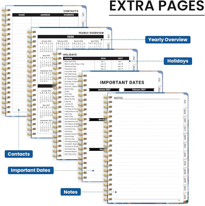 ZOTIA Planner 2026-2027 Weekly & Monthly Calendar Planner Jul 2026-Jun 2027