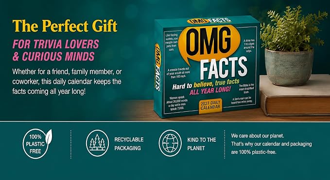 OMG Facts 2027 Daily Desk Calendar: Boxed Page-a-Day Trivia Calendar with Day-to-Day Hard-to-Believe Facts, Weird Truths & Bizarre Realities