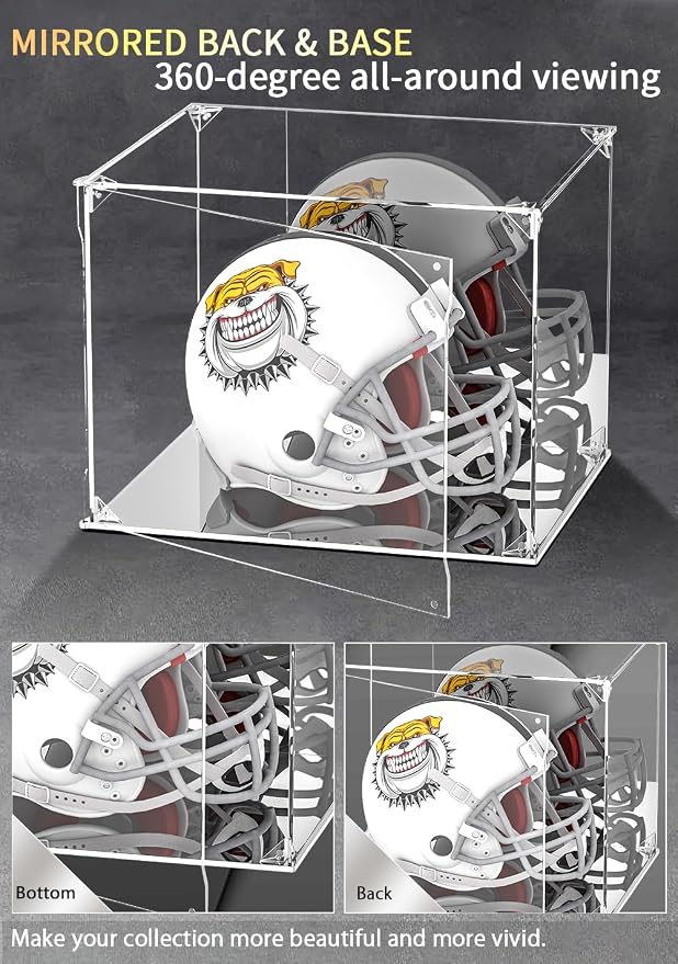 Clear Acrylic Display Case with Mirrored Back and Base, UV Protected Acrylic Box with Magnetic Door, Dustproof Display Box Showcase for Collectibles, Figures, Models, Toys (15.7x12x12inch)